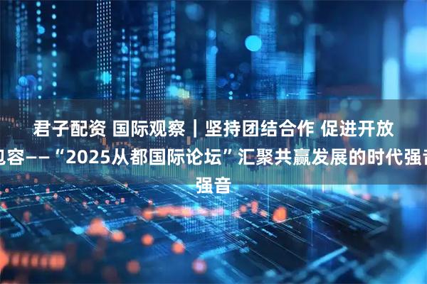 君子配资 国际观察｜坚持团结合作 促进开放包容——“2025从都国际论坛”汇聚共赢发展的时代强音